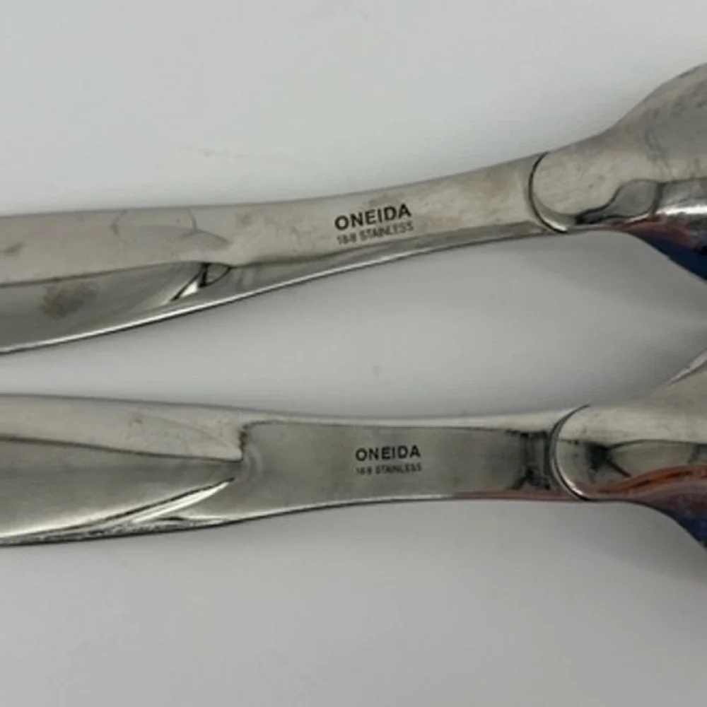 Oneida 18/8 Stainless Steel Slotted Serving Spoons‎ Set of 2 Silver 10